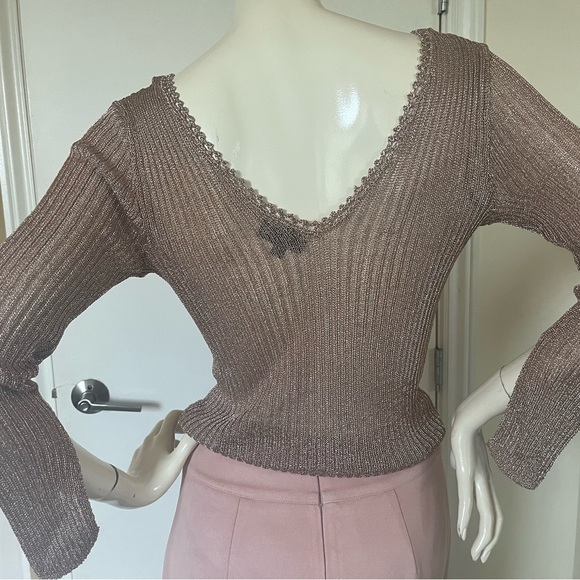 Topshop Metallic Rose Gold Top - Picture 3 of 9